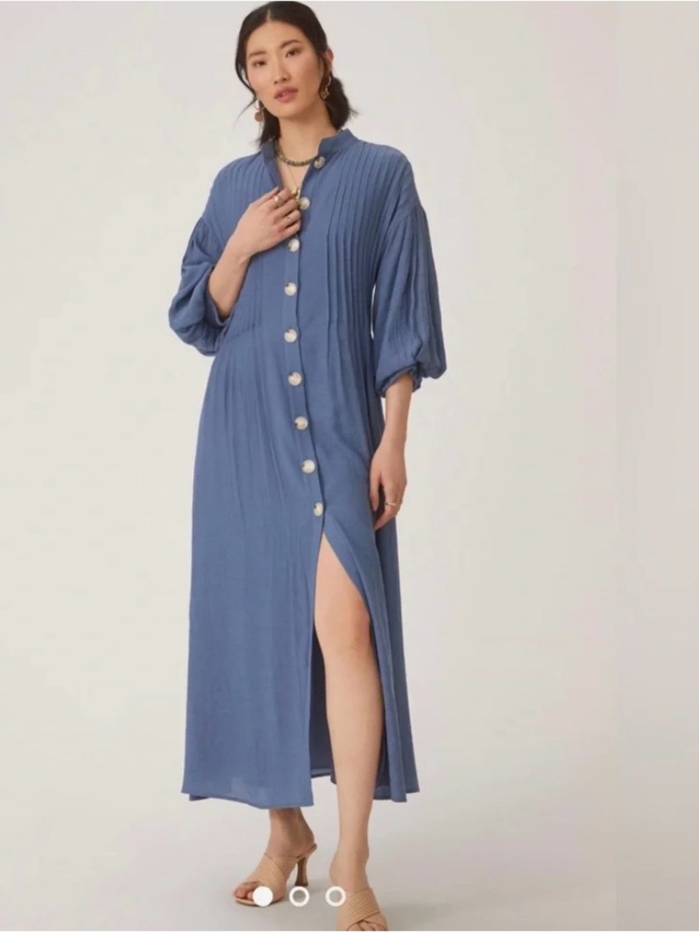 NWT Mare Mare x Anthropologie Maxi Dress in Slate Blue Sz: M